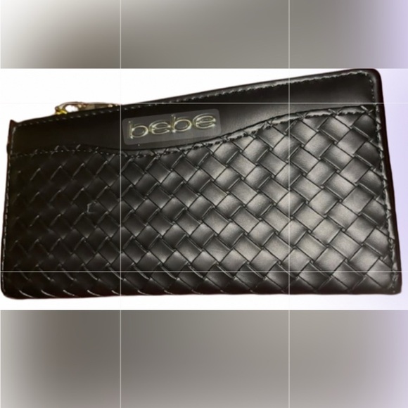 Bebe Black Kiara Woven Wallet - Picture 1 of 16